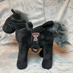 Texas Tech Red Raiders Black Plush Horse with Embroidered Logo
